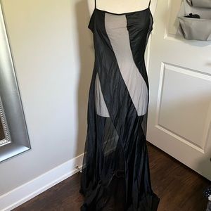 Frederick’s of Hollywood long chemise nightgown nightie black sexy sheer 1X